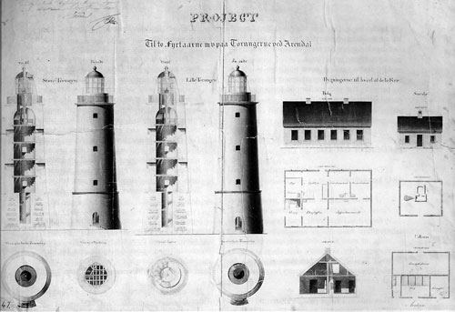 Byggetegninger Store og Lille Torungen 1844